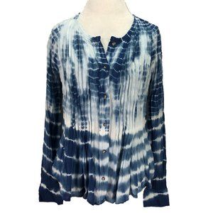NEW! WILLIAM RAST - SZ L button up long sleeve tie-dye top